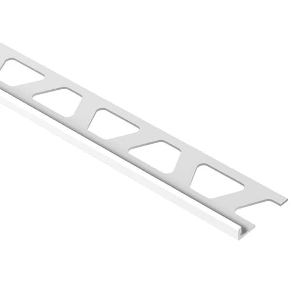 Schluter Schiene Bright White Color-Coated Aluminum 1/8 in. x 8 ft. 2-1/2 in. Metal Tile Edging Trim