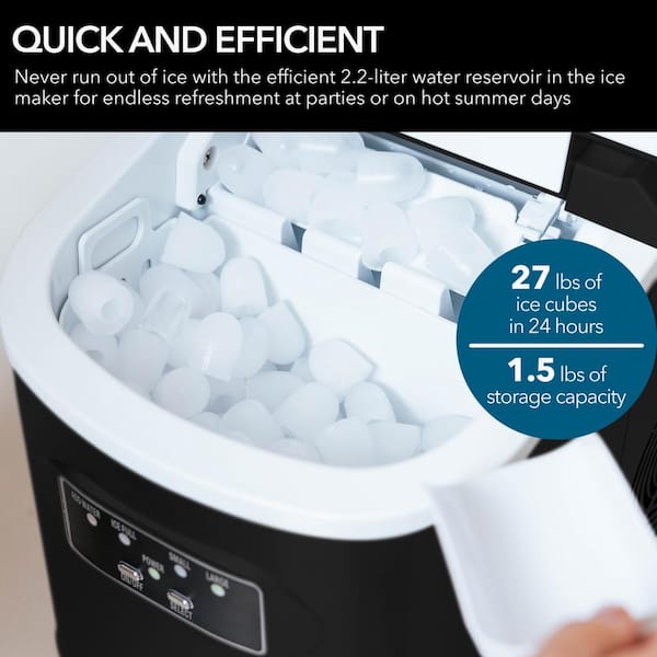 Joy Pebble Ice Makers Countertop, Portable Ice Maker Machine with  Self-Cleaning, 25lbs/24Hrs, 6 Mins/9 Pcs Bullet Ice,2 Ice Sizes(S/L), Ice  Scoop and Basket, Handheld Ice Maker for Kitchen/Home/Party: Buy Online at  Best