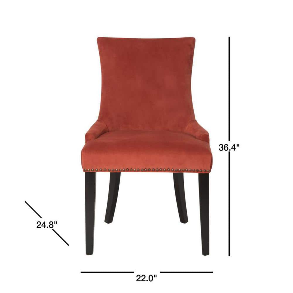 Transitional Velvet Parsons Side Chair with Birch Wood Legs