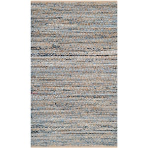 Cape Cod Natural/Blue 3 ft. x 5 ft. Gradient Striped Area Rug