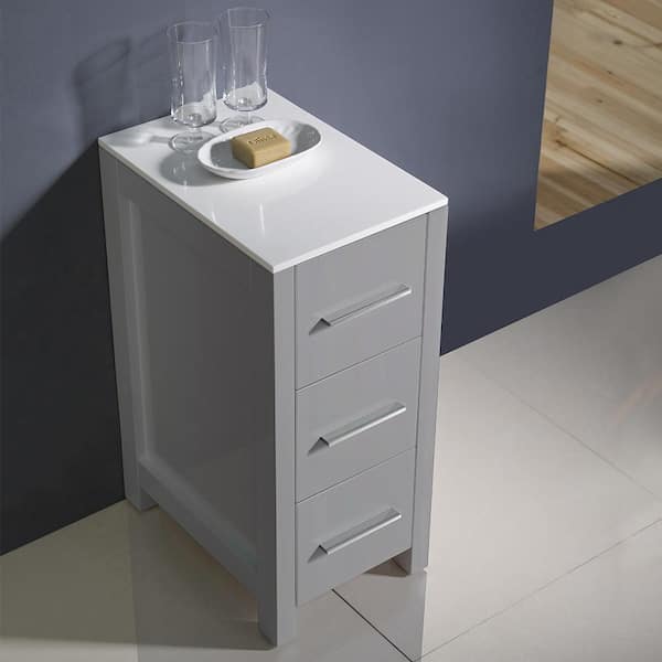 Fresca Torino 12-in x 28.13-in x 17.75-in Espresso Freestanding Linen Cabinet