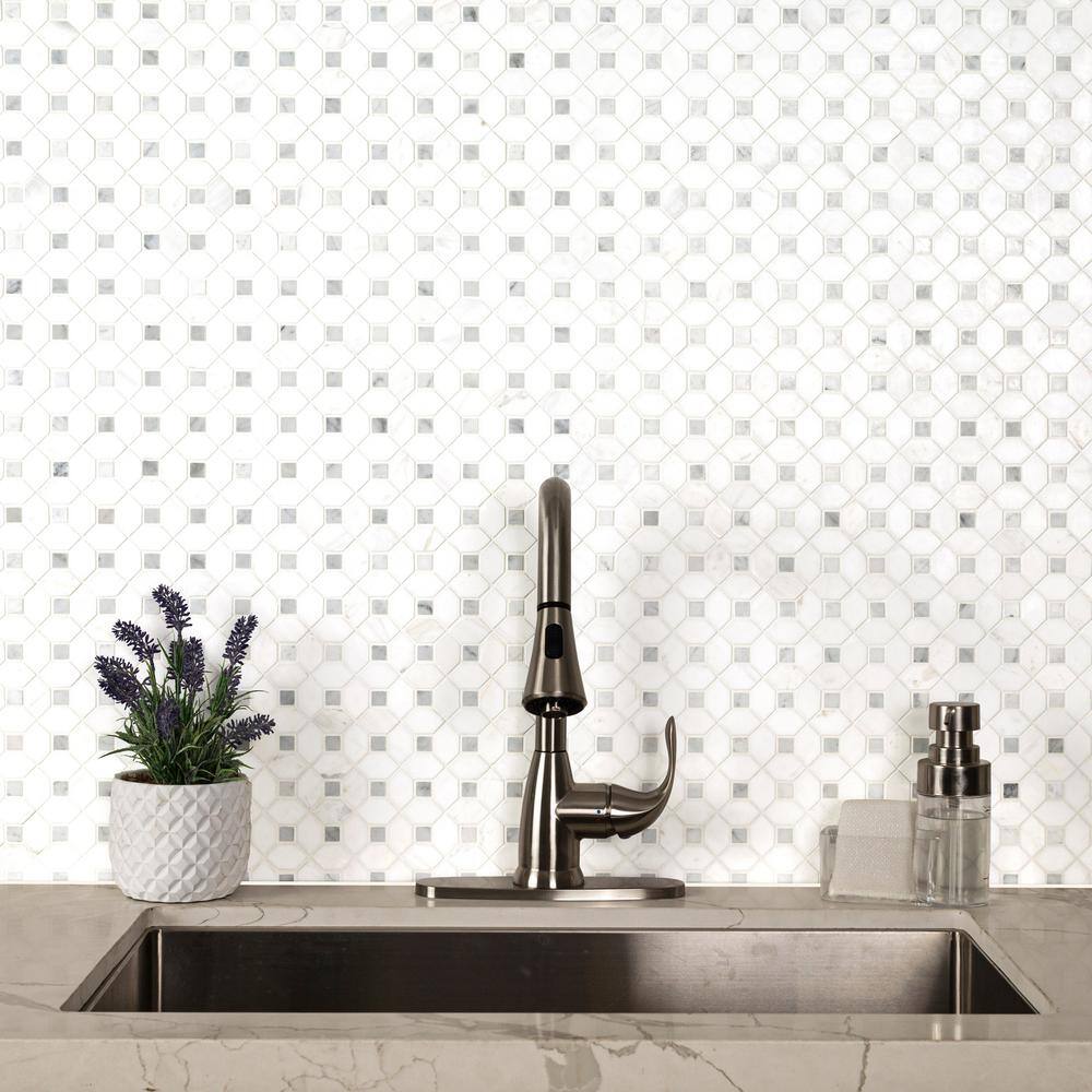 Bianco Dolomite Polished Marble 12x12 Mosaic Tile