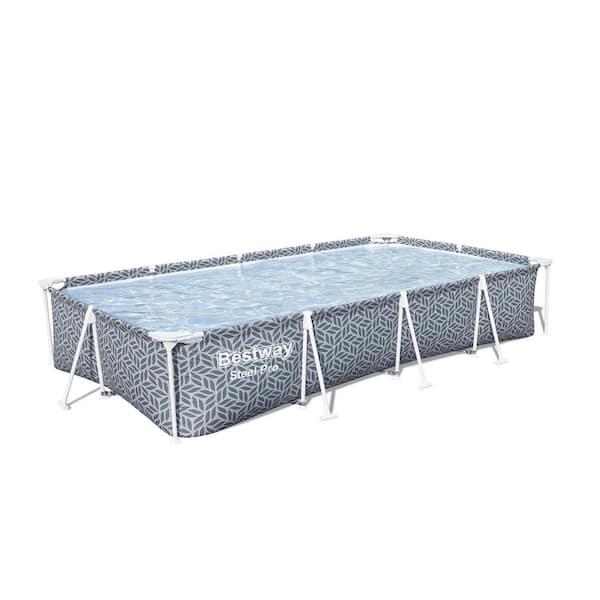 Steel Pro 12 ft. x 6 ft. 7 in. Rectangular 26 in. Deep Metal Frame Pool Set