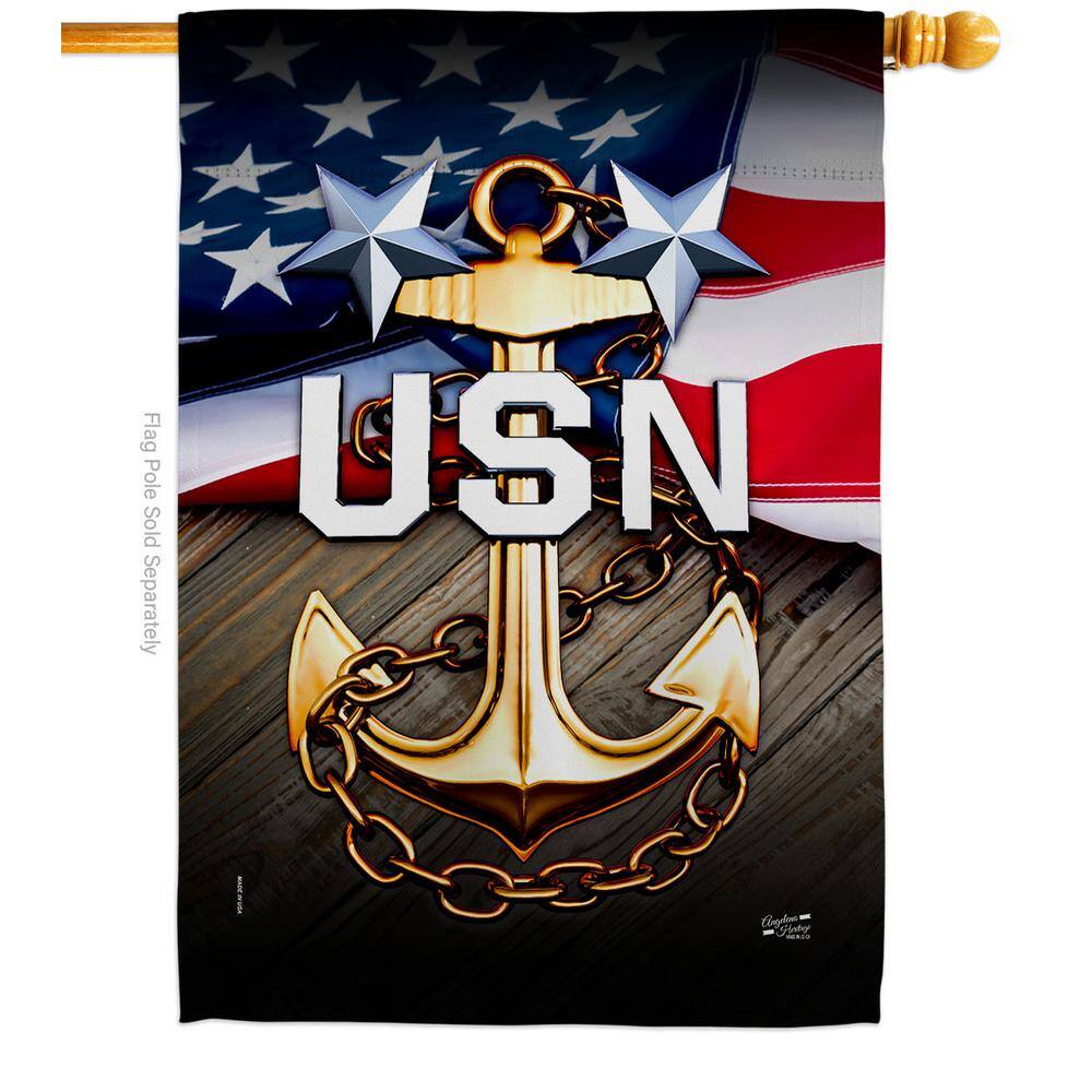 28 in. x 40 in. USN House Flag Double-Sided Armed Forces Decorative Vertical Flags price history on PriceWatchPro