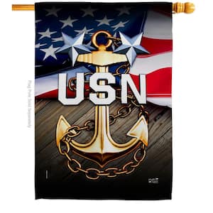 28 in. x 40 in. USN House Flag Double-Sided Armed Forces Decorative Vertical Flags