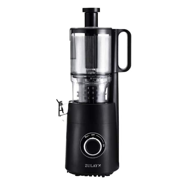 Cold Press 200W 16oz Juicer Slow Masticating with 5" Wide Chute, Stainless Steel Slicing Blade & 4-Tier Filtration-Black