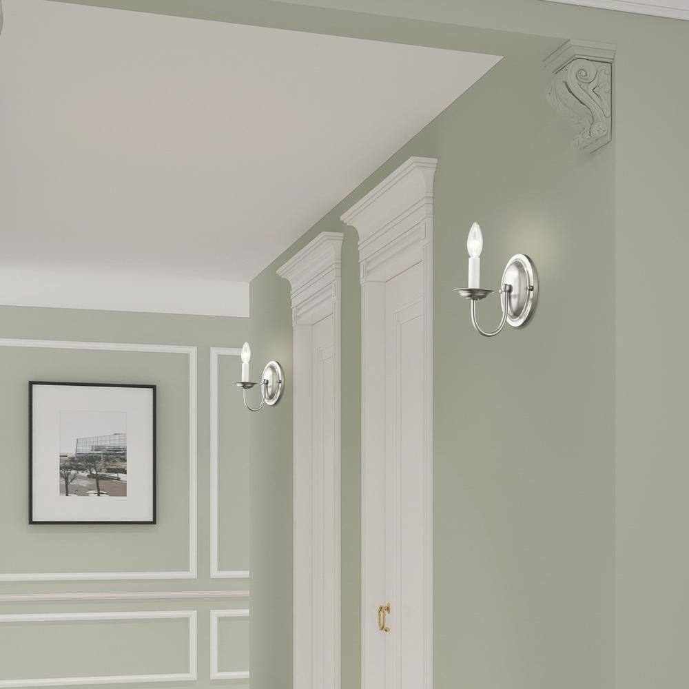 Brushed Nickel 1-Light Dimmable Wall Sconce