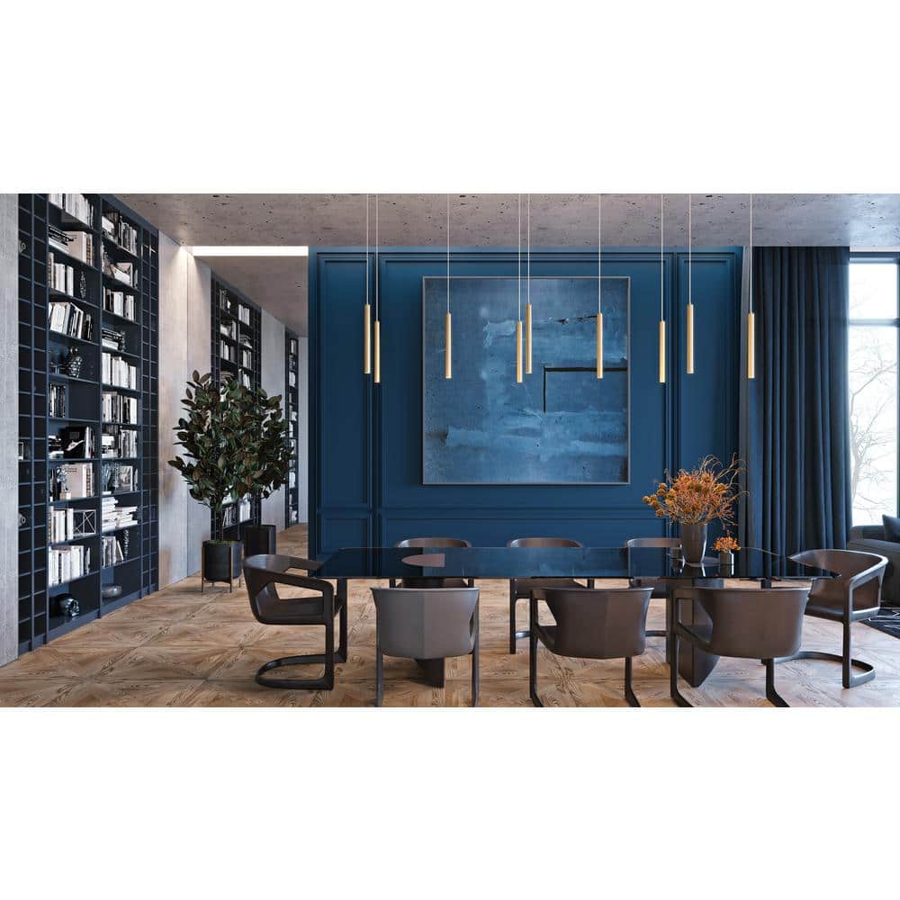 Eli 16" Satin Brass Mini LED Pendant for Indoor/Outdoor