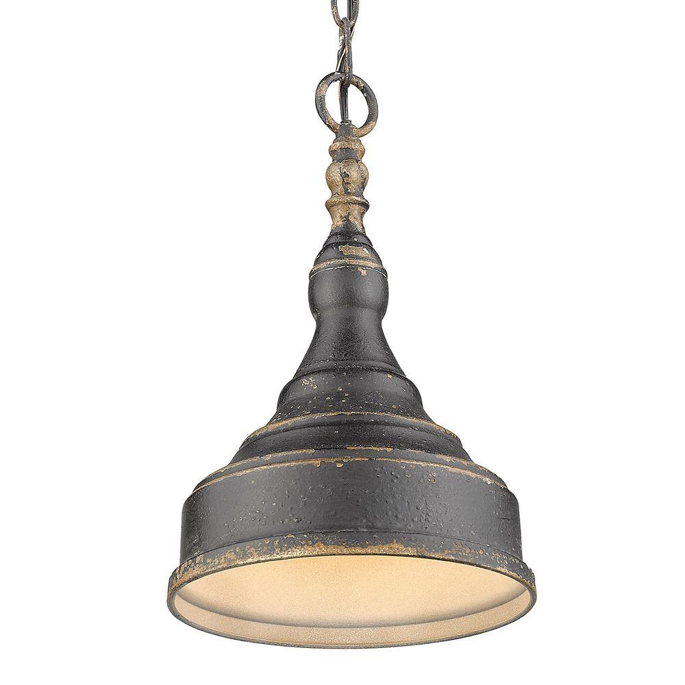 Antique Black Iron Mini Pendant Light