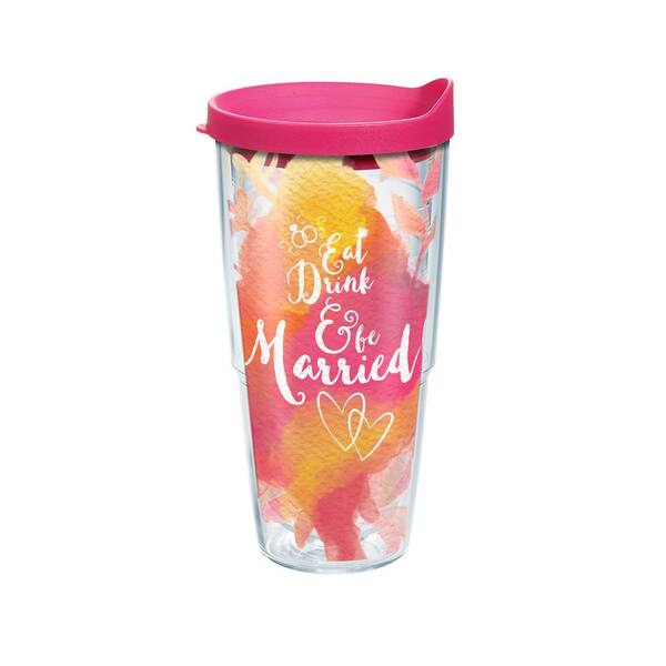 Tervis Eat Drink And Be Married 24 oz. Double Walled Insulated Tumbler with Travel Lid
