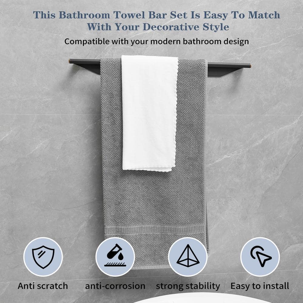 Black Stainless Steel 4-Piece Bath Hardware Set