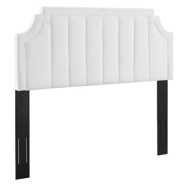 MODWAY Alyona White Channel Tufted Performance Velvet King/California Headboard