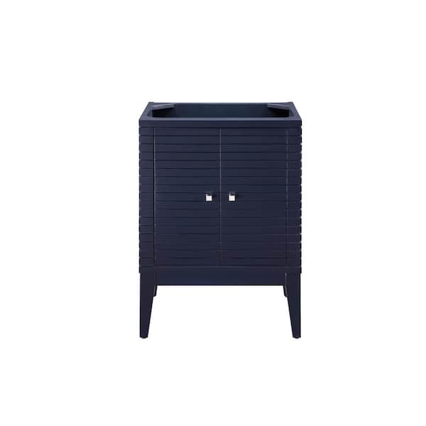 James Martin Vanities Linden 23.6 in. W x 18.1 in. D x 33.5 in. H Single Bath Vanity Cabinet without Top in Navy Blue