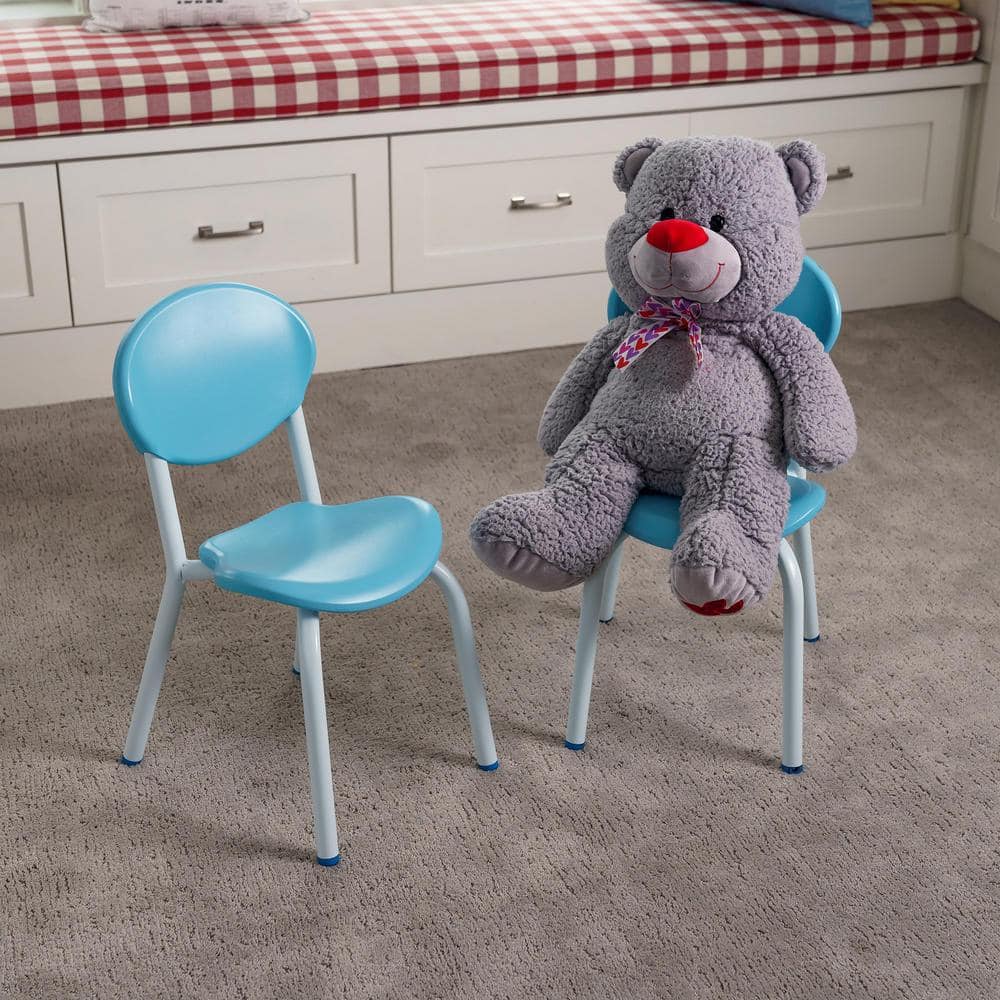 Blue and White Folding Kids Table and Chair Set