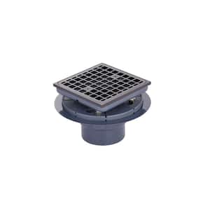 Brass and PVC Square Shower Drain and Strainer in Oil-Rubbed Bronze