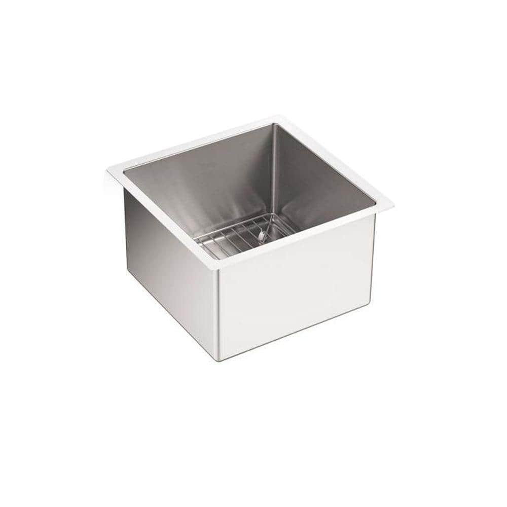 Strive 15" Stainless Steel Under-Mount Bar Sink with Basin Rack