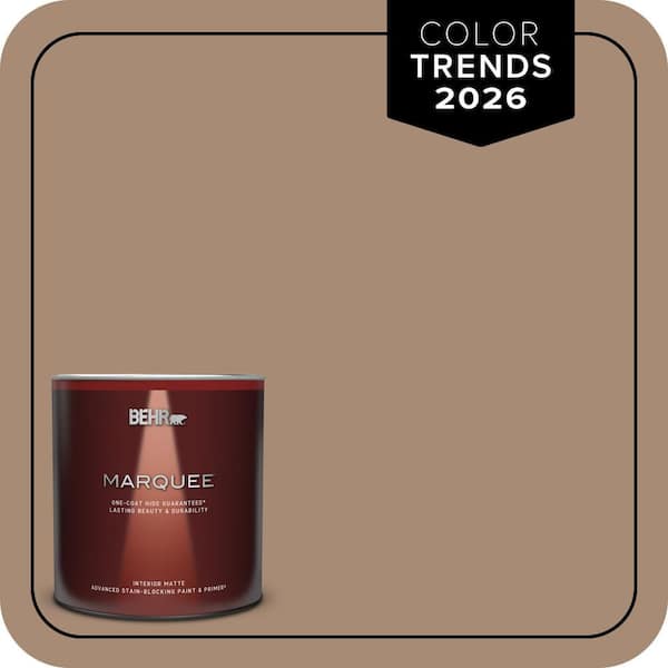 BEHR MARQUEE 1 Qt. #N240-5 Rodeo Tan One-Coat Hide Matte Interior Paint & Primer