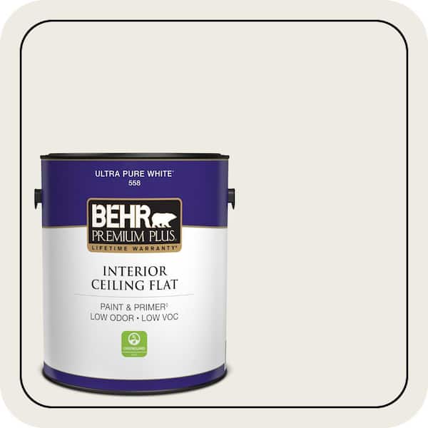 1 gal. #PPU7-12 Silky White Ceiling Flat Interior Paint & Primer