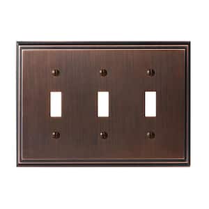 Bronze 3-Gang 3-Toggle Wall Plate (1-Pack)