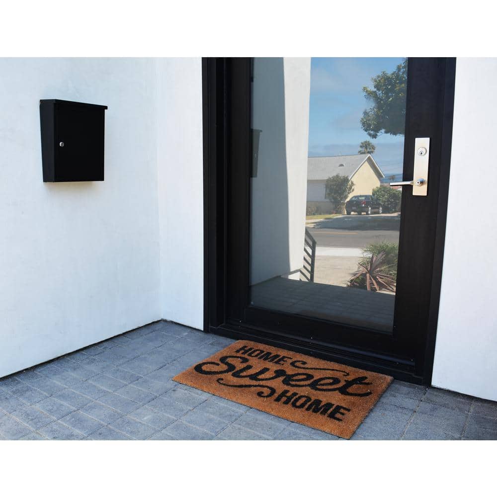 Black Steel Lockable Wall Mount Mailbox