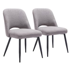 Teddy Gray 100% Polyester Dining Chair Set (Set of 2)