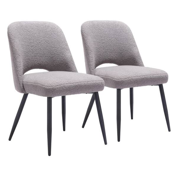 ZUO Teddy Gray 100% Polyester Dining Chair Set (Set of 2)