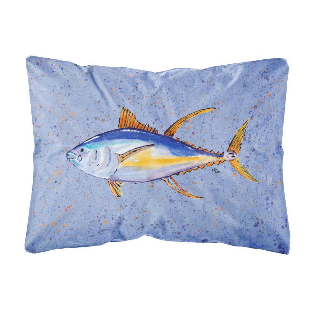 12 in. x 16 in. Multi-Color Lumbar Outdoor Throw Pillow with Tuna Fish price history on PriceWatchPro