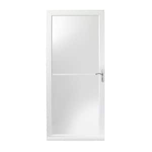 36 in. x 80 in. 3000 Series White Right-Hand Self-Storing Easy Install Aluminum Storm Door with Nickel Hardware