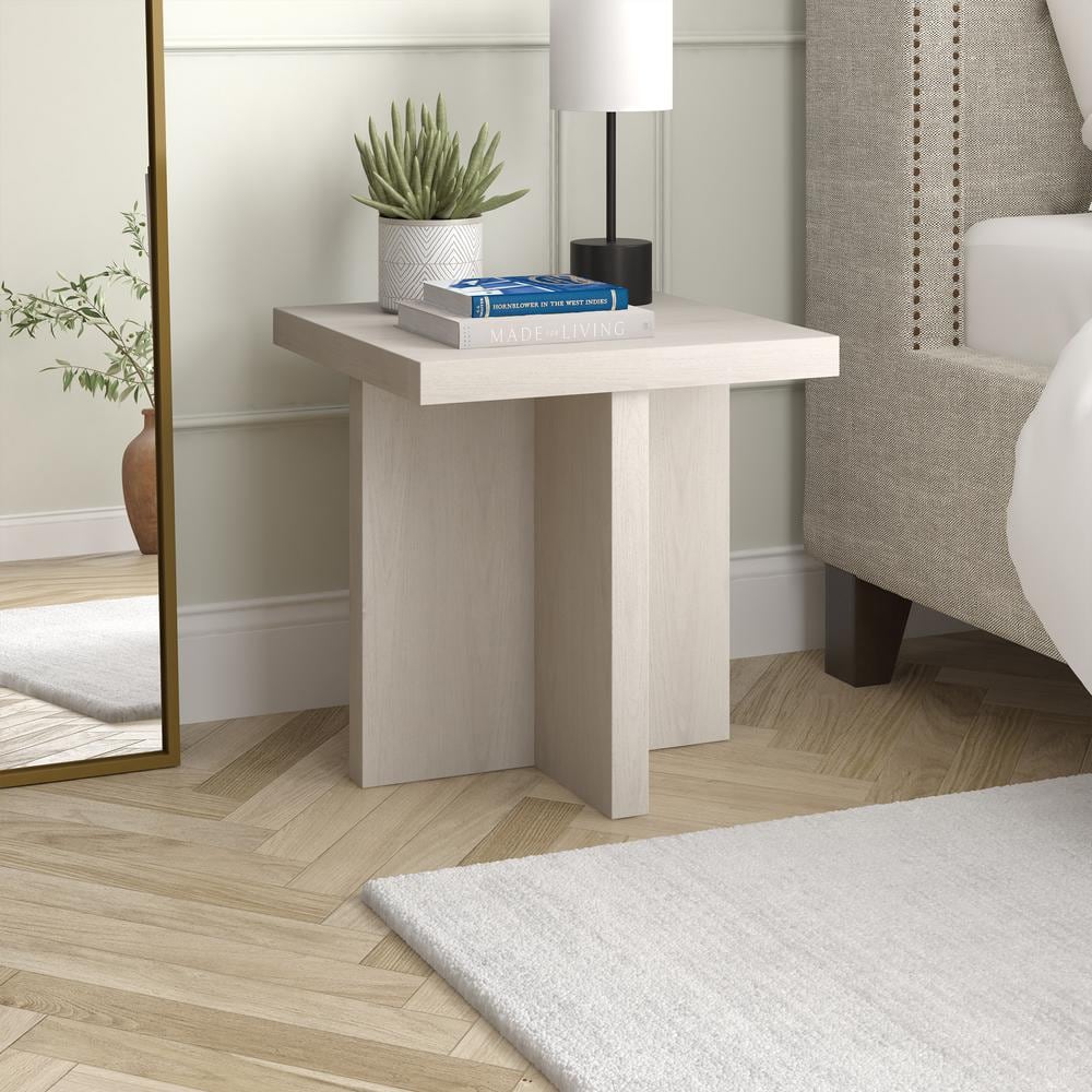 Alder White 22" Square MDF Accent Table