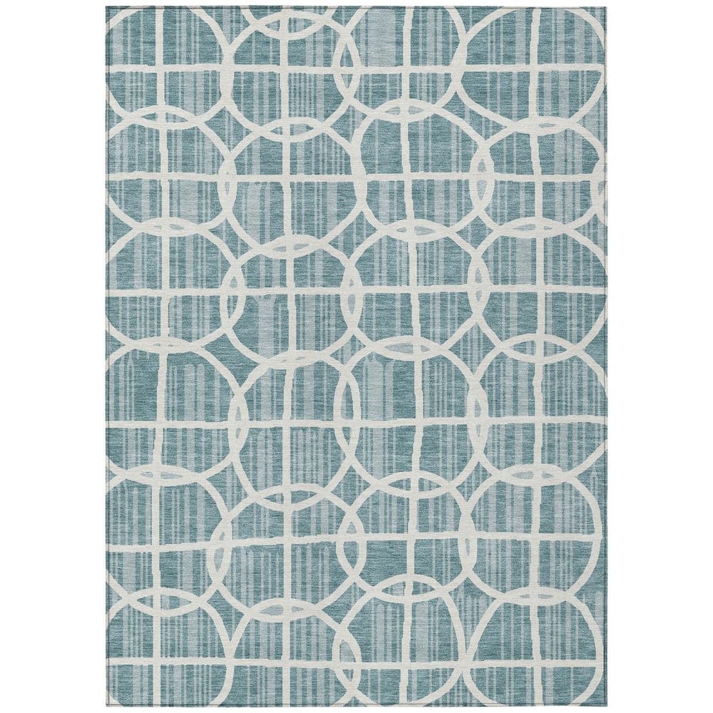 Chantille Machine Washable Indoor/Outdoor Abstract ACN2769 Teal 8 ft. x 10 ft. Area Rug price history on PriceWatchPro