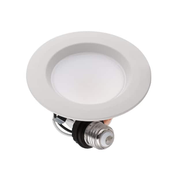 Commercial Electric 4 in. New Construction or Remodel White Dimmable Integrated LED Recessed Light Trim with Color Changing Technology