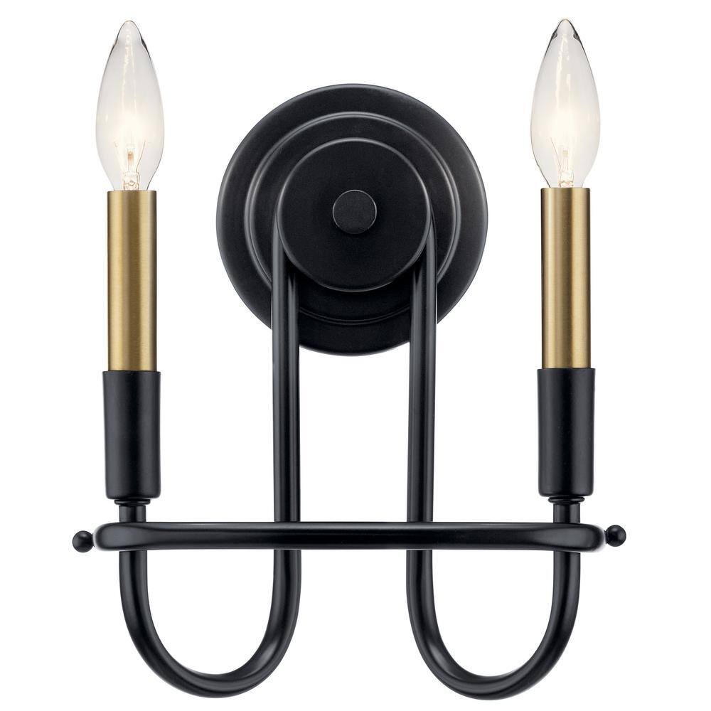 Capitol Hill Black and Bronze 10.75" Modern Wall Sconce
