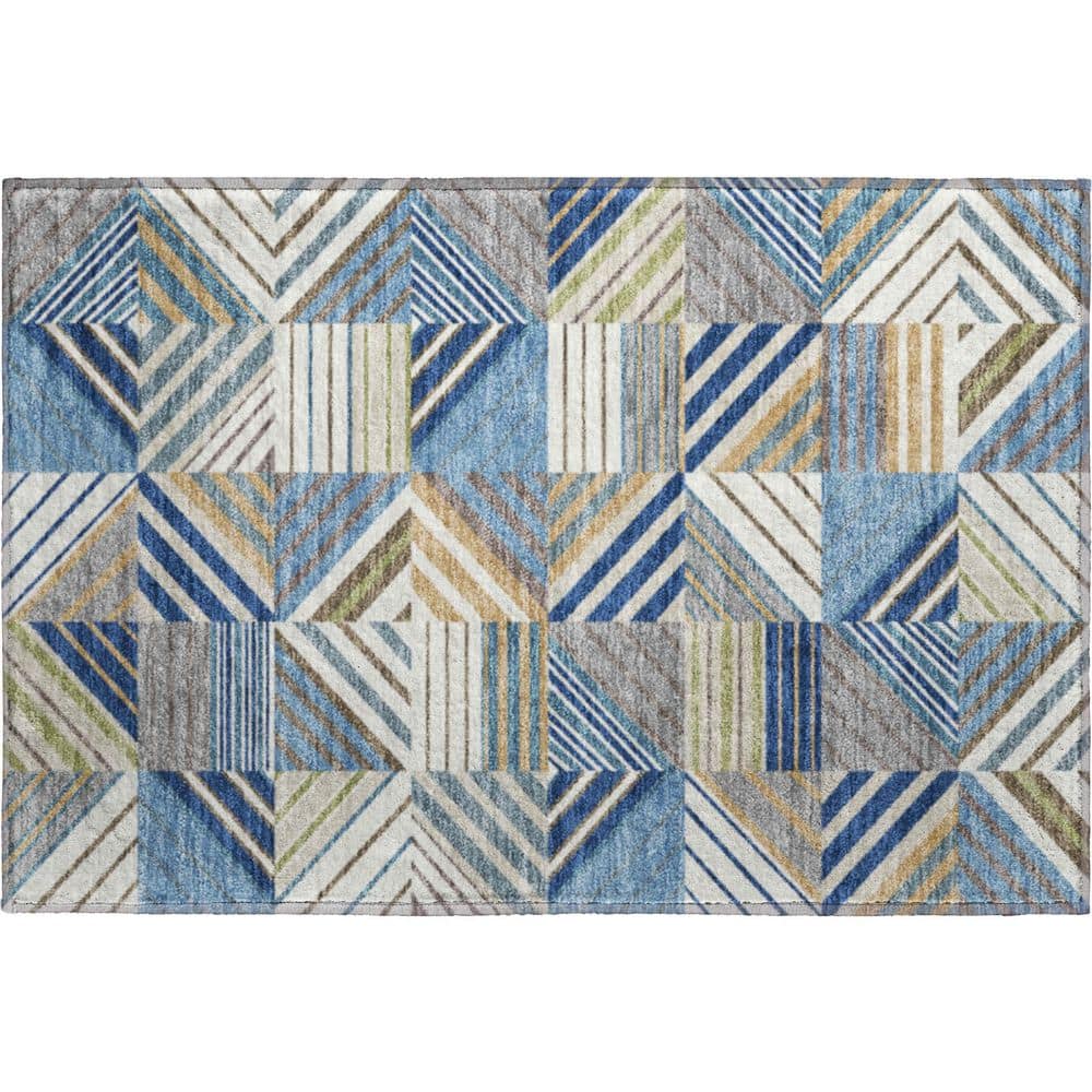 Mayfield Premium Machine Washable Abstract AMF2399 Denim 2 ft. x 3 ft. Accent Rug price history on PriceWatchPro