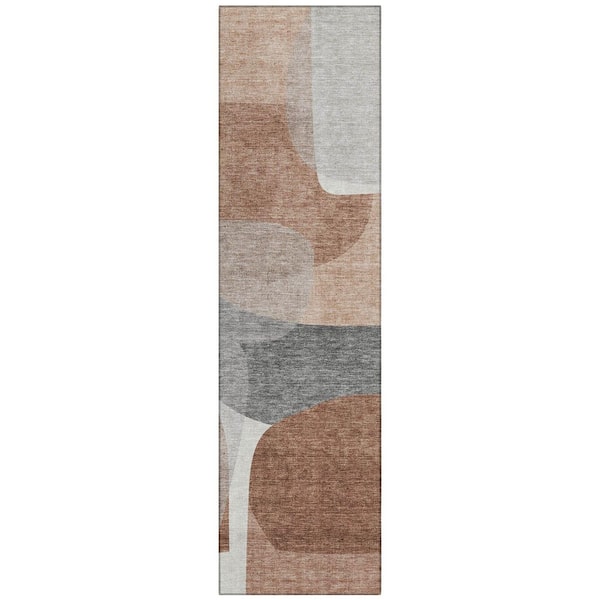 Chantille Machine Washable Indoor/Outdoor Abstract ACN2121 Paprika 2 ft. 3 in. x 7 ft. 6 in. Runner Rug