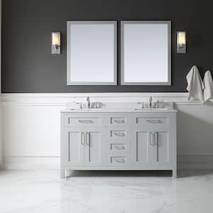 Riverdale 28 in. W x 36 in. H Rectangular Framed Wall Mount Bathroom Vanity Mirror in Dove Gray
