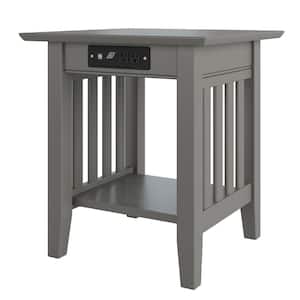 Mission Grey End Table with Charger