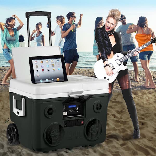 TUNES2GO KoolMax 40 Qt. Gray Wheeled Cooler, Bluetooth PA System
