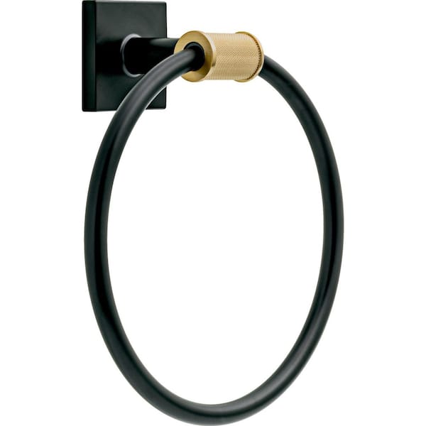 Averland Wall Mounted Round Closed Towel Ring Bath Hardware Accessory in Matte Black and Champagne Bronze