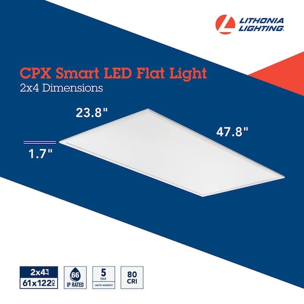 Lithonia Lighting 2 ft. x 4 ft. Smart Adjustable Lumen Integrated LED Tunable White Troffer Light with hidden motion sensor