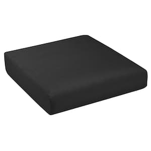 Sunbrella Canvas Black Rectangle Outdoor Seat Cushion