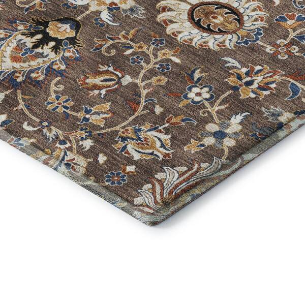 Mayfield Premium Machine Washable Abstract AMF2192 Chocolate 5 ft. x 7 ft. 6 in. Area Rug