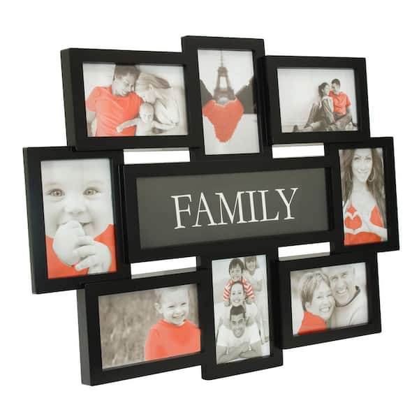 Mainstays 4x6 4-Opening Sentiment Collage Frame, Rustic Gray