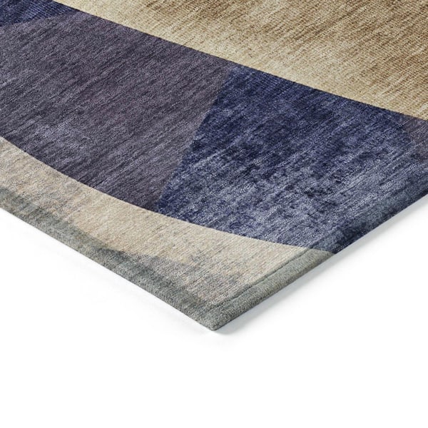 Chantille Machine Washable Indoor/Outdoor Abstract ACN1836 Navy 5 ft. x 7 ft. 6 in. Accent Rug