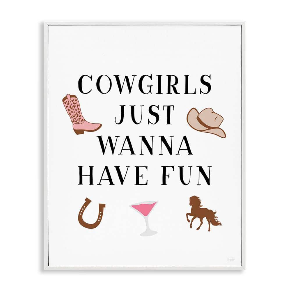 Cowgirls Wanna Have Fun by Natalie Carpentieri White Framed Typography Giclee Art Print 30 in. x 24 in. price history on PriceWatchPro