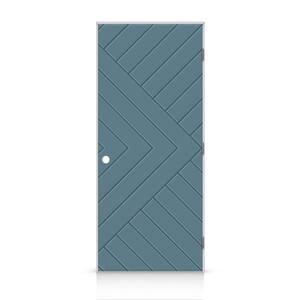 46 in. x 96 in. Left-Handed Hollow-Core Dignity Blue Painted Smooth Composite Single Prehung Interior Door