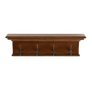 Charlie 27.56 in. Antiqued Brown Wall-Mounted with Shelf