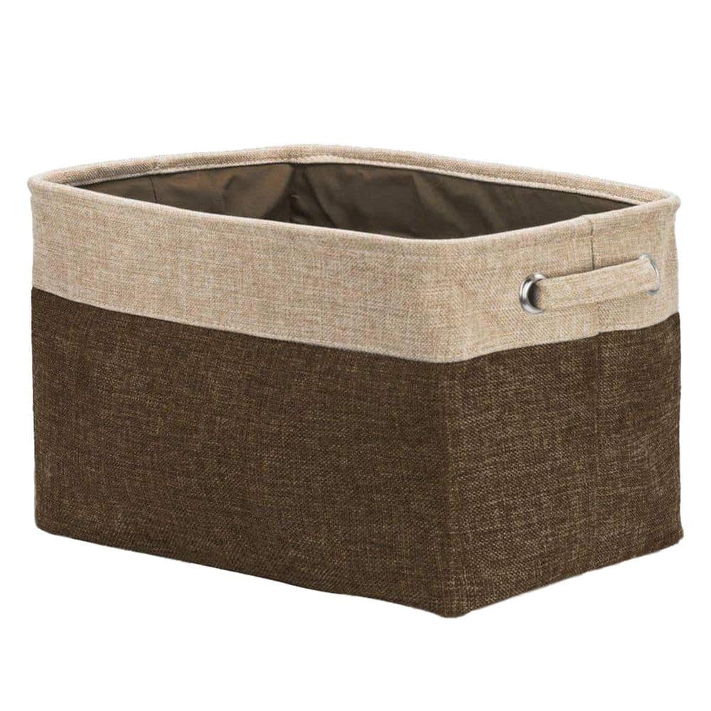 Storage Cubes - Big Collapsible Storage Bins with Dual Handles, Brown 15 in