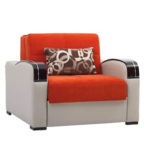 Daydream Collection Orange Convertible Armchair with Storage