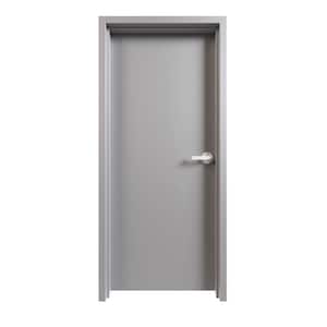 28 in. x 80 in. Left-Handed Gray Primed Steel Prehung Commercial Door Kit Cylindrical Lock and 180 Minute Fire Rating