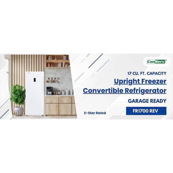 ConServ 17 cu. ft. Convertible UpRight Freezer/Refrigerator Garage